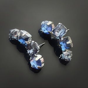 ✨Gorgeous VTG Blue Stone Statement Stud Earrings